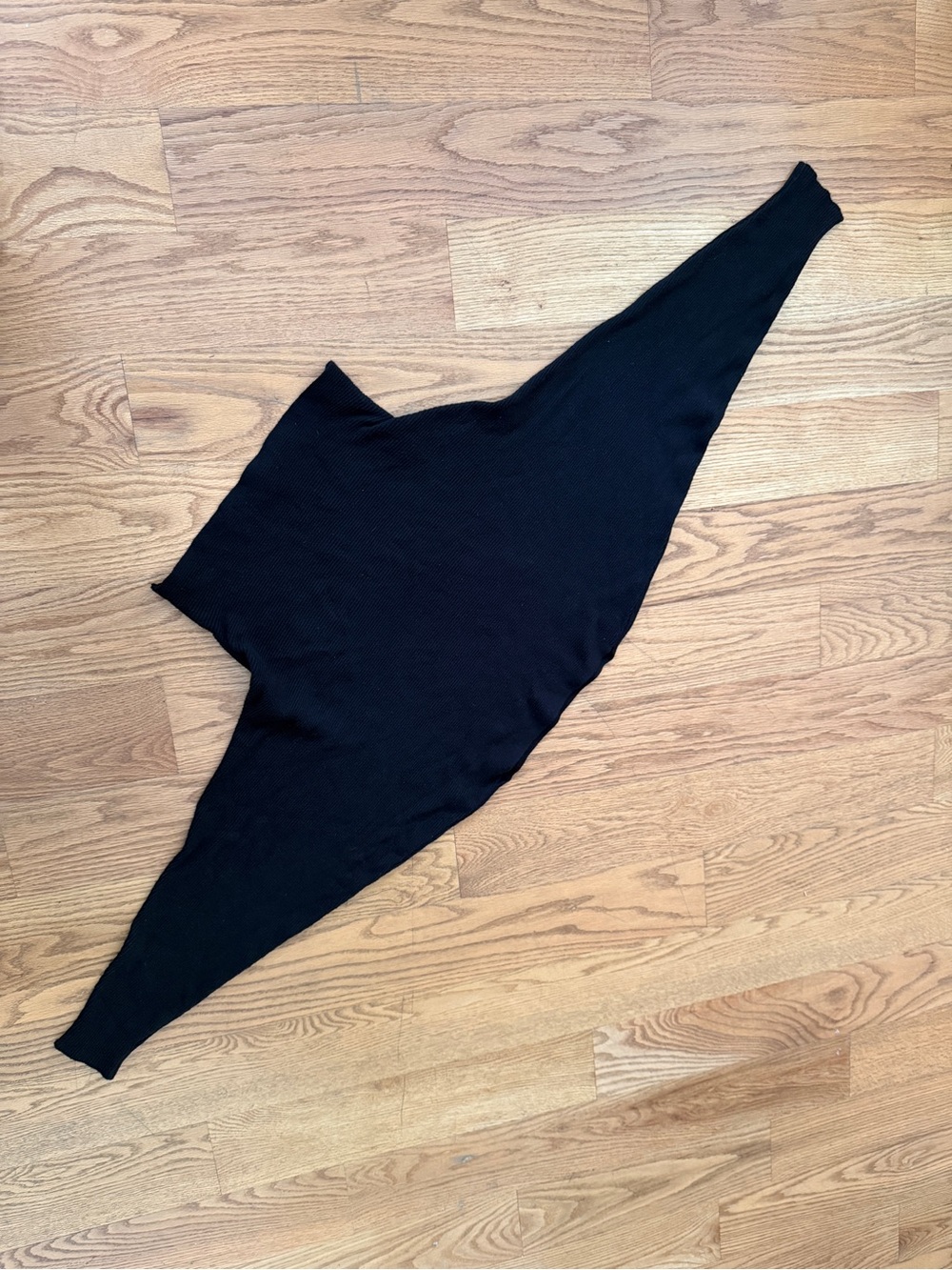 Black Asymmetric One-Shoulder Sweater